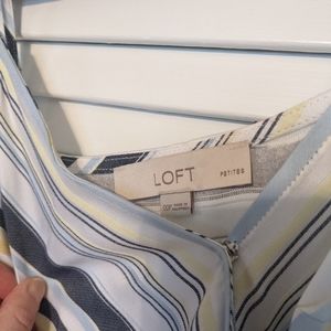 Loft blue and white striped dress
